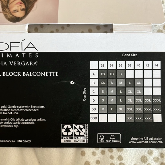 Sofia Intimates by Sofia Vergara Sheer Mesh Color Block Balconette Size 34C - Picture 12 of 12